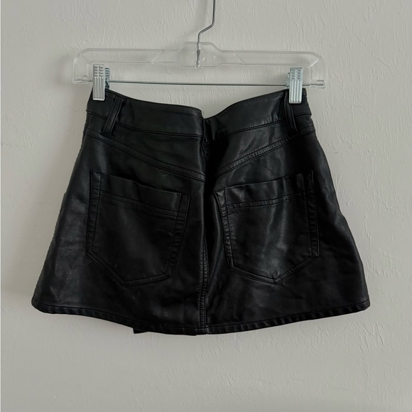 Free People Black Vegan Leather Skirt - Picture 2 of 3